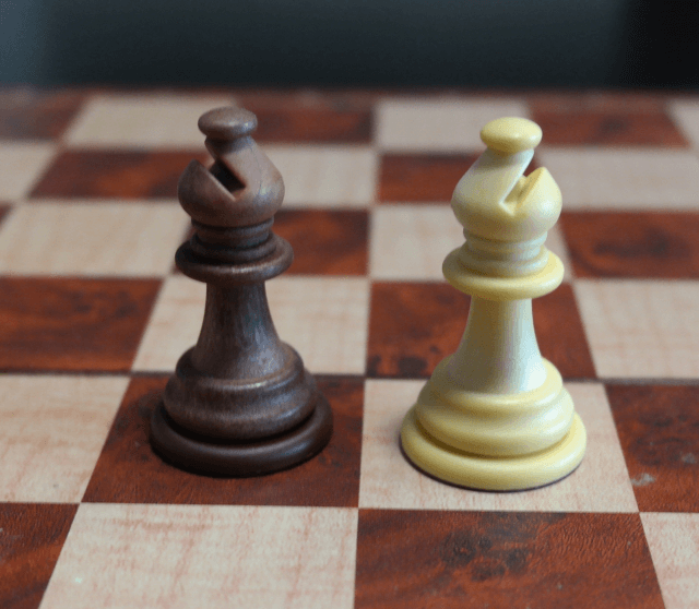 Bishop Chess Piece on a Chess Board