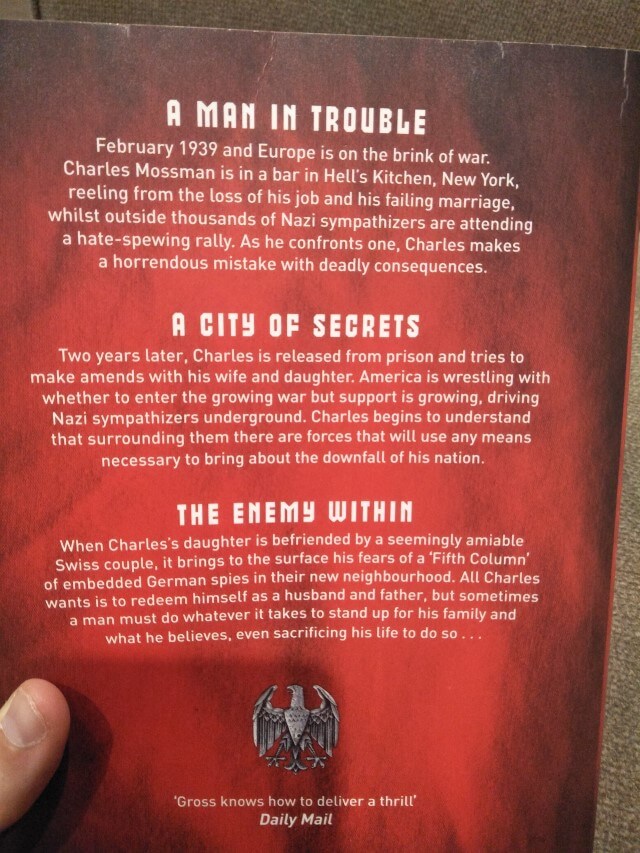 Andrew Gross - The Fifth Column - (Spy Thriller) back cover