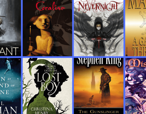 Dark Fantasy Books Collage - An array of book covers from the best dark fantasy novels, depicting supernatural worlds, mysterious characters, and gripping stories.