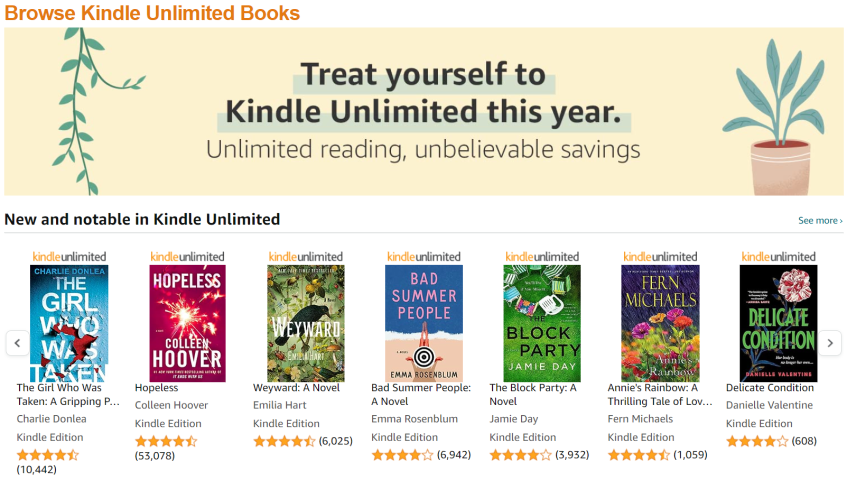 kindle unlimited membership - best summer gifts for readers