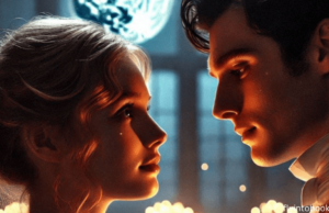 Is “Twisted Games” By Ana Huang Worth Reading? A majestic palace with golden arches and lush greenery under a soft twilight sky. In the foreground, Princess Bridget von Ascheberg stands poised in flowing royal attire, her blonde hair and blue eyes reflecting determination and grace. Beside her stands Rhys Larsen, her protective bodyguard in a sleek black suit, exuding strength and stoic intensity. Inspired by 'Twisted Games by Ana Huang.